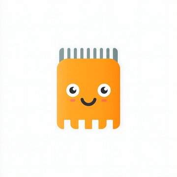 Cute smiling cartoon fox face vector illustration.