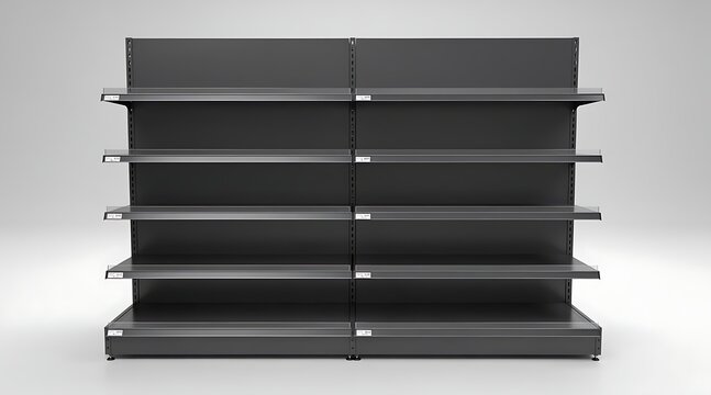 Dark Retail Display Shelves - Modern Store Fixtures for Product Presentation.
