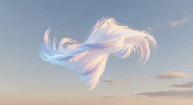 White Horse Galloping in Air Freely.