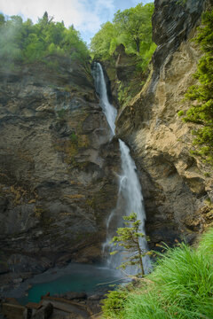 Reichenbach Falls above Meiringen in the Haslital, Bernese Oberland, Switzerland 