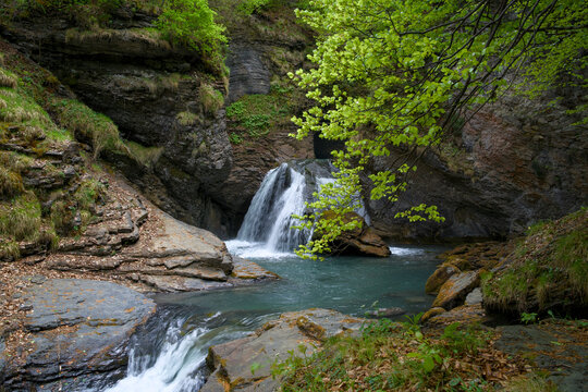 Reichenbach Falls above Meiringen in the Haslital, Bernese Oberland, Switzerland 