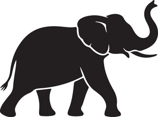 Obraz premium Majestic Elephant Silhouette Vector Icon Isolated on White Background for Logo, Wildlife and Safari Design