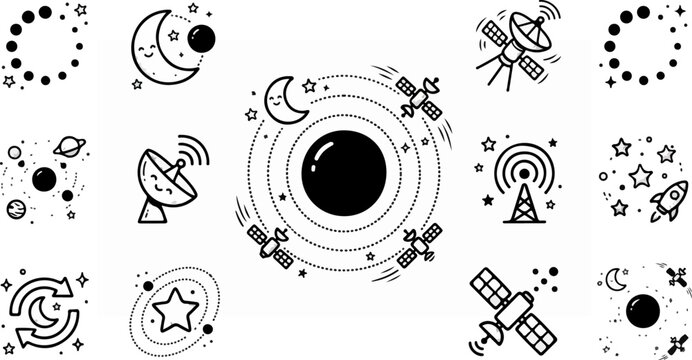 Cosmic planetary orbit icons