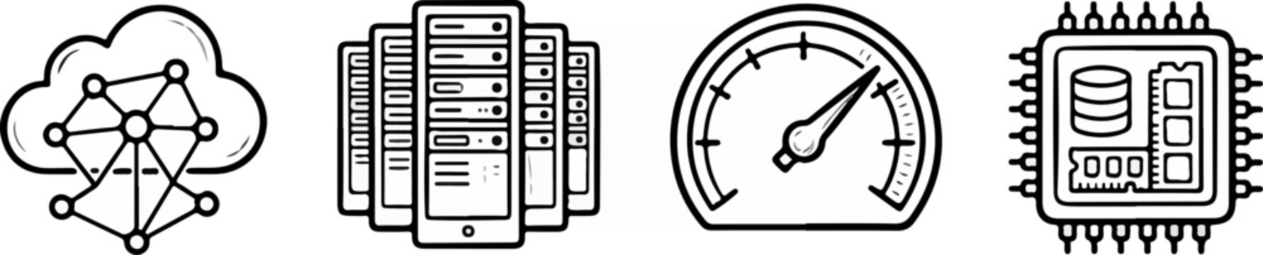 Cloud server infrastructure icons