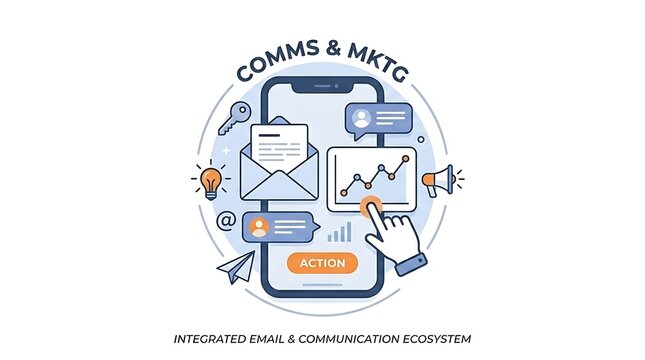 Integrated email and communication ecosystem concept on a mobile device
