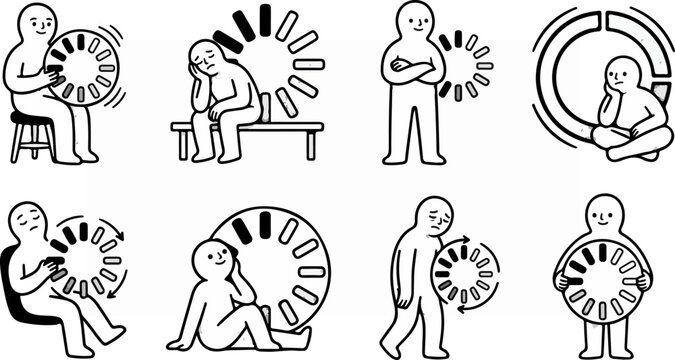 Minimalist people holding buffet plates