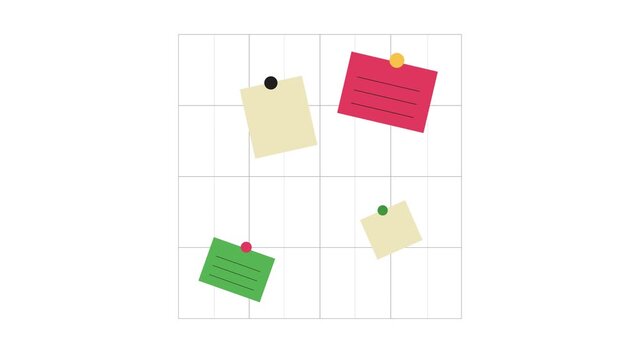 Colorful sticky notes on a grid background for organization and planning purposes