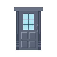 Obraz premium Colorful Flat Style Front Door Collection in Various Designs and Colors