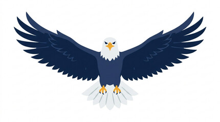 Fototapeta premium Bald eagle flying with wings spread wide in air