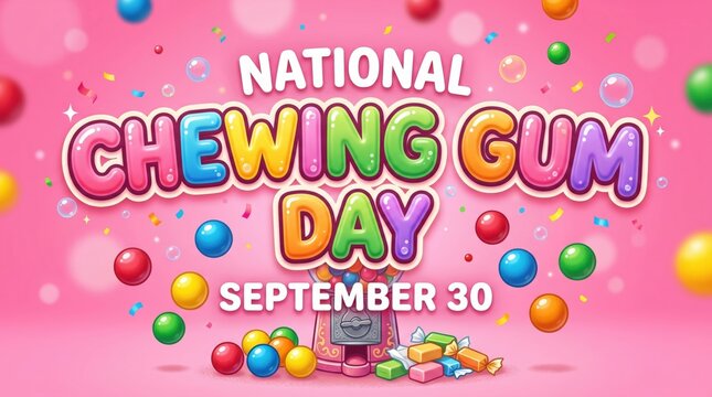 National Chewing Gum Day Celebration with Colorful Sweets