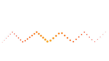 Obraz premium Abstract orange zigzag dotted wave line graphic design element