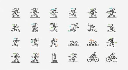 Fototapeta premium Collection of Sports Icons Representing Various Athletic Activities.