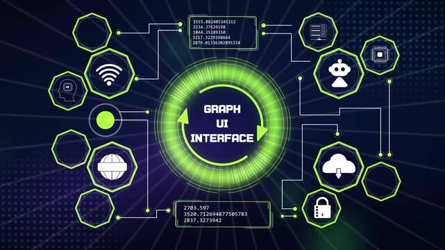 Graph ui interface metric visualization dashboard loop perfect for data science team presentation videos and coding courses