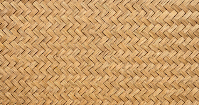 Natural woven bamboo basket texture pattern for background design