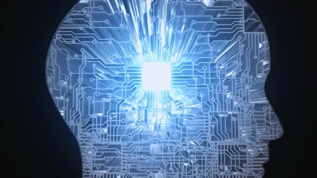 Futuristic Artificial Intelligence Digital Mind with Neural Network Technology Background