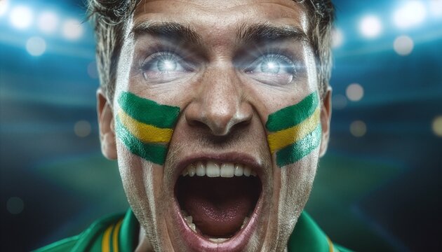 portrait of a man with painted face Brazilian