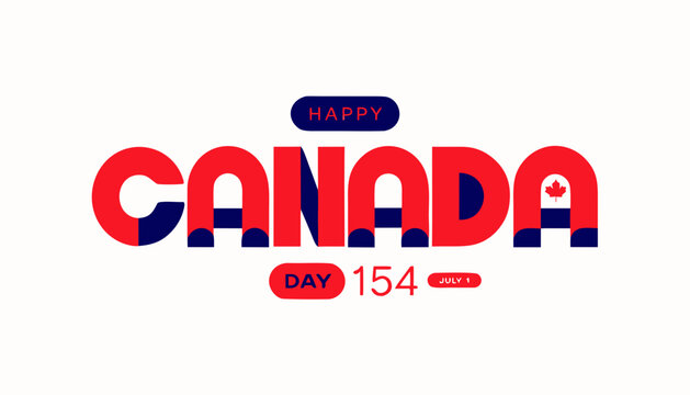 Canada Day, patriotic, red and blue, vector graphics, celebration, 154th anniversary