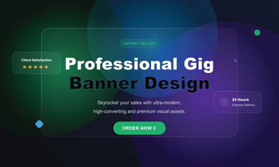 Obraz premium Professional gig banner design with modern colorful background