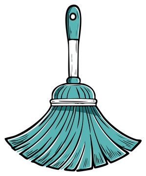 Cartoon Style Duster Illustration for Cleaning and Dust Removal Services