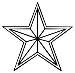 Obraz premium Five-Pointed Star Icon Graphic Illustration: Geometric Shape with Black Outline Design Element