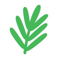 Fototapeta premium Stylized green branch with rounded leaves creates a fresh and natural design element