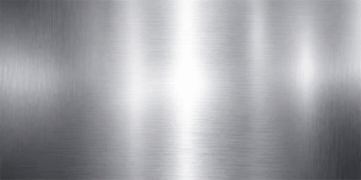 Brushed Stainless Steel Texture Vector Background with Reflective Metallic Surface and Elegant Industrial Pattern