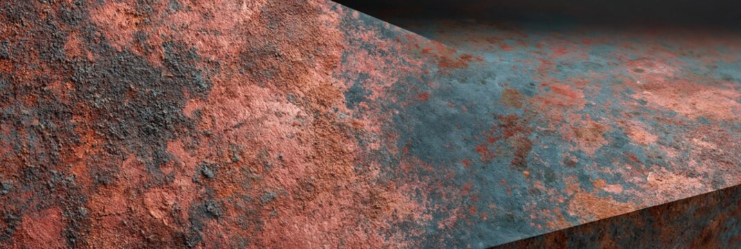 Corroded metal surface showing rust and oxidized patina