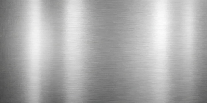 Brushed Silver Metal Texture Vector Background with Smooth Stainless Steel Surface and Modern Industrial Finish