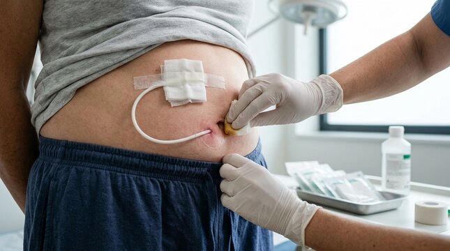 Peritoneal Dialysis Catheter Exit Site Cleansed Antiseptic Abdominal Stoma Care