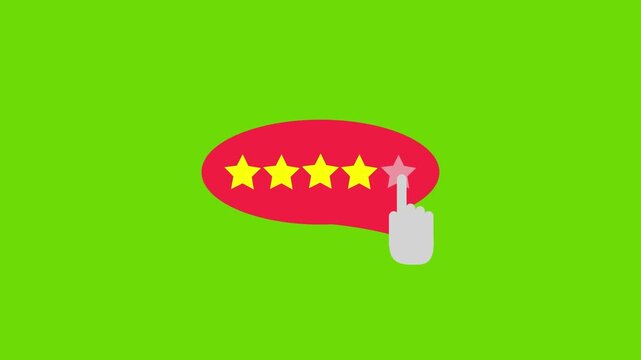 Customer satisfaction rating animation on green screen and black screen review overlay