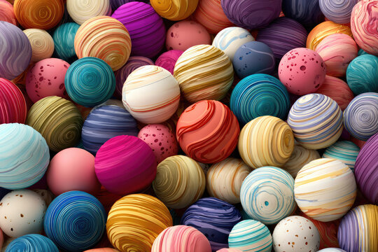 decorative colorful  balls, vector illustration on yellow background  