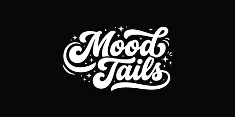Mood tails script typography design with sparkling elements © Halima