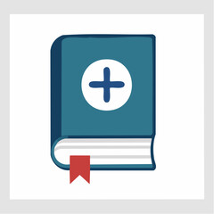 Fototapeta premium Medical Book Icon with Plus Sign