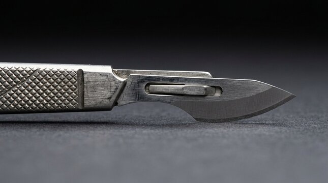 Scalpel Handle With No.10 Blade Loaded Surgical Instrument Operating Room Setup