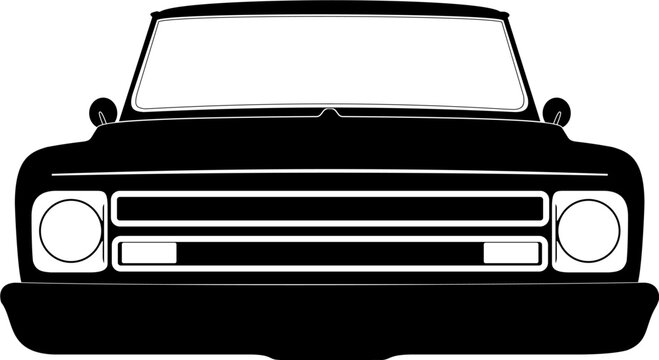 67-68 Truck grill front silhouette