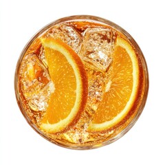 Naklejka premium Refreshing citrus beverage with ice.