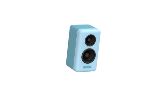Sound Speaker icon 3d rendering animation on 4k	