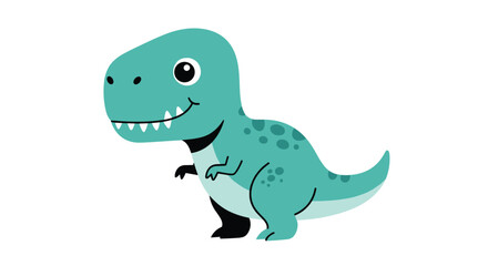 Fototapeta premium Cute cartoon Tyrannosaurus Rex standing with a friendly smile, perfect for children nursery decor and kids design.