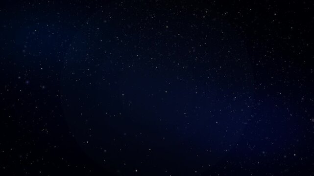 Abstract 3D animation of a rotating spiral galaxy forming as cosmic dust and particles coalesce in space