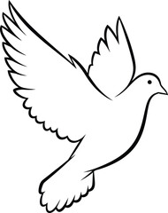 Fototapeta premium Flying white dove silhouette