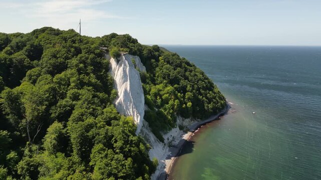 Aerial View of K&ouml;nigsstuhl Chalk Cliffs at Viktoriasicht on R&uuml;gen Island, Germany