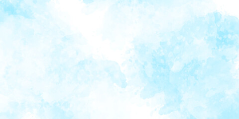 Obraz premium Light Blue Watercolor Abstract Background with White Center Area, Delicate Aqua Wash Texture, Soft Cloudy Effects, and Minimal Pastel Design for Elegant Artistic Layouts and Banners.