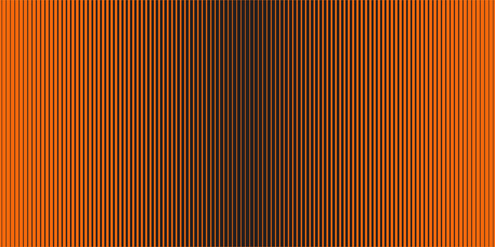 Abstract vertical line halftone pattern background. Simple orange and black vector illustration of geometric parallel stripes gradient texture, modern optical transition layout, and creative graphic w