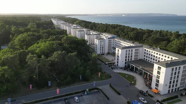 Aerial View of Prora Resort at Evening on R&uuml;gen Island, Germany