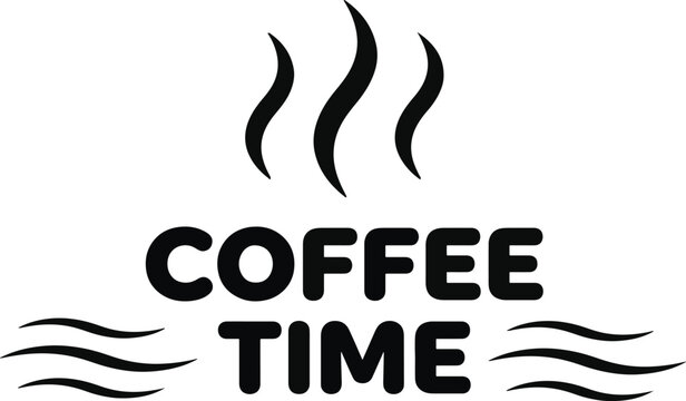 Coffee time vector illustration on transparent background for cafe graphics