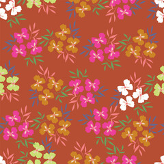 Obraz premium Seamless floral patterns in soft pastel colors on a light background, featuring blue and pink tones. Suitable for fabrics, wallpapers, textile prints, children's room decor, gift wrapping paper, packa