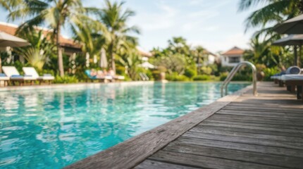 Fototapeta premium Swimming pool in tropical resort setting