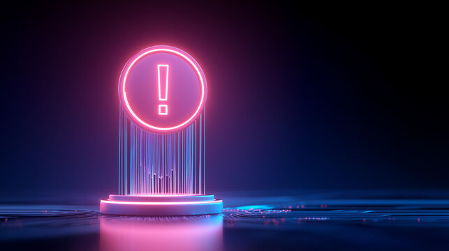 Neon Warning Alert Icon