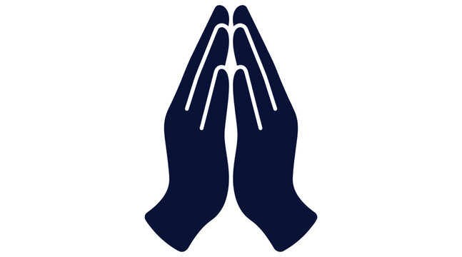 Gratitude hands praying namaste hope faith vector icon