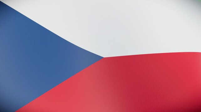 Waving 3D Czechia flag, a corporate European video background seamlessly looping, ready for green screen chroma key compositing